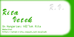 rita vetek business card